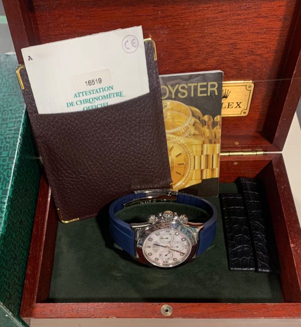 Rolex Daytona 16519 MOP, White Gold, Box/Paper - immagine 6