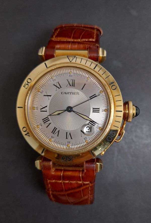 Cartier Pasha 1027, Yellow Gold, Automatic, Box/Paper - immagine 2