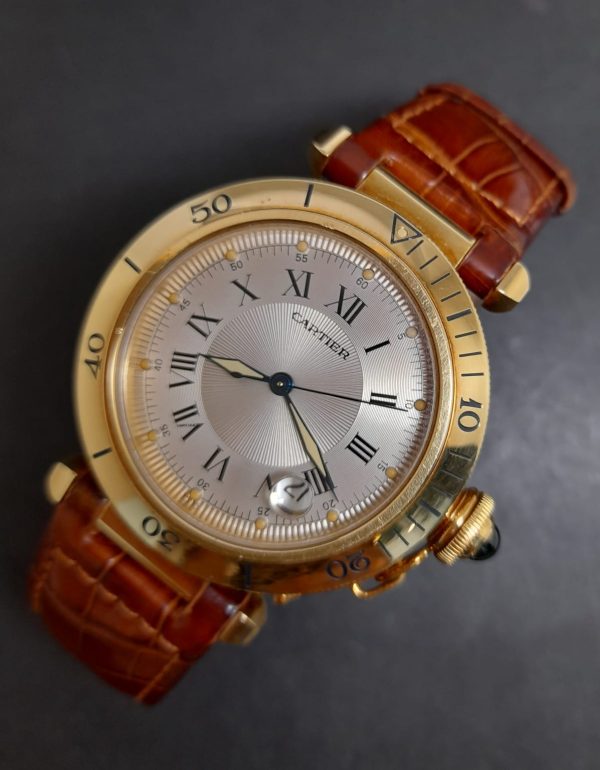 Cartier Pasha 1027, Yellow Gold, Automatic, Box/Paper