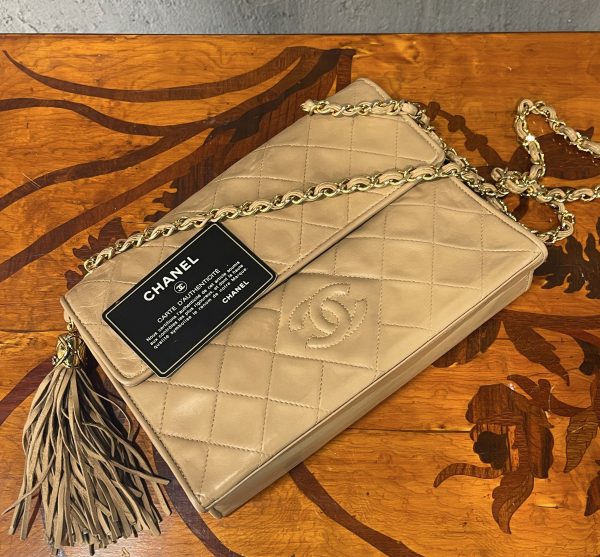 Borsa Chanel in pelle, Beige , Chanel Card - immagine 3