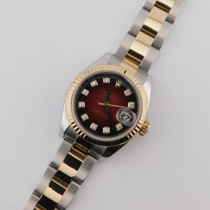 Rolex Lady-Datejust 179173 Red Vignette Diamond Dial