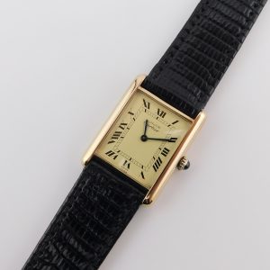Cartier Tank Vermeil LM 6, Plaque Gold, Manual