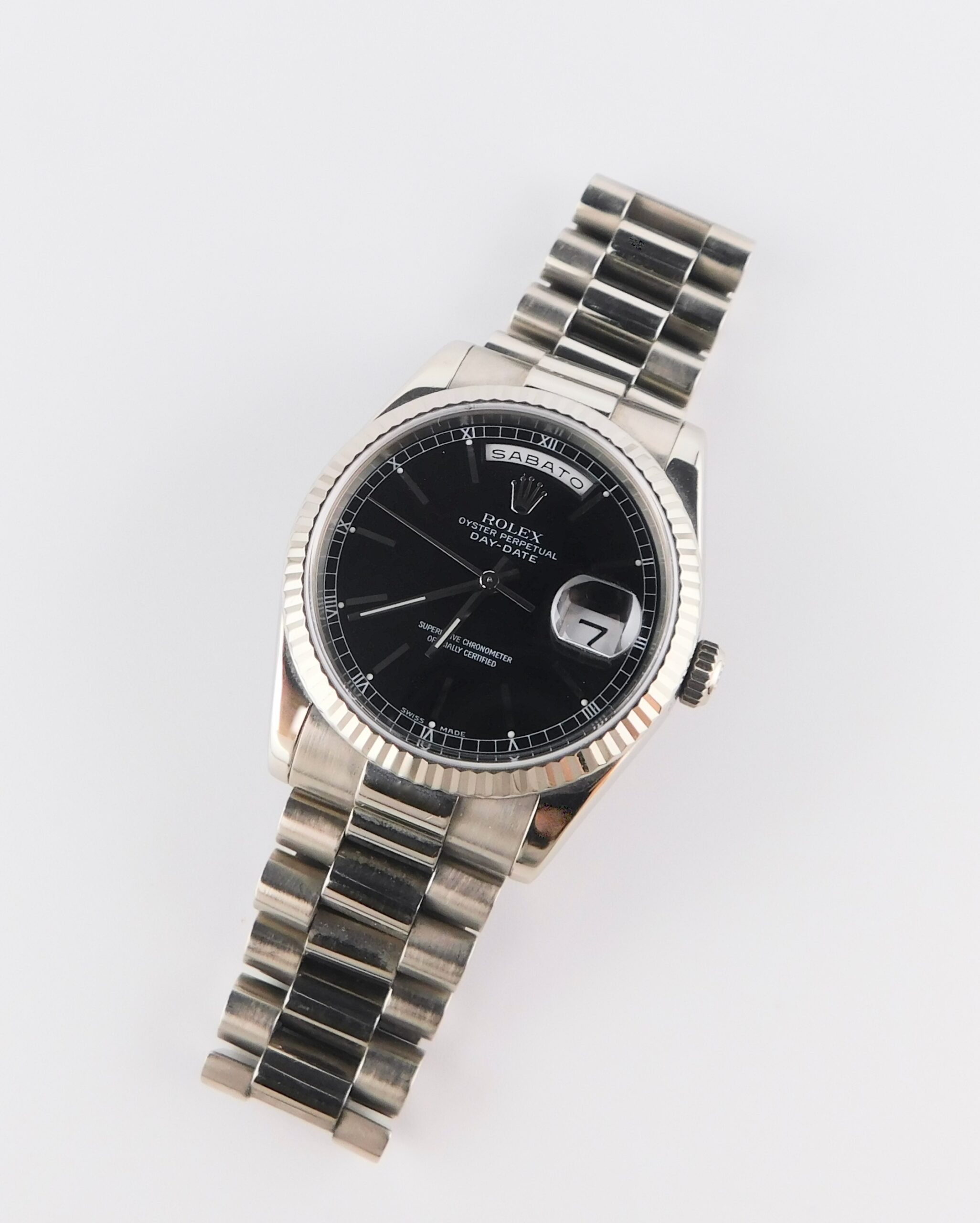 Rolex Day-Date 36 118239, White Gold, Box/Paper