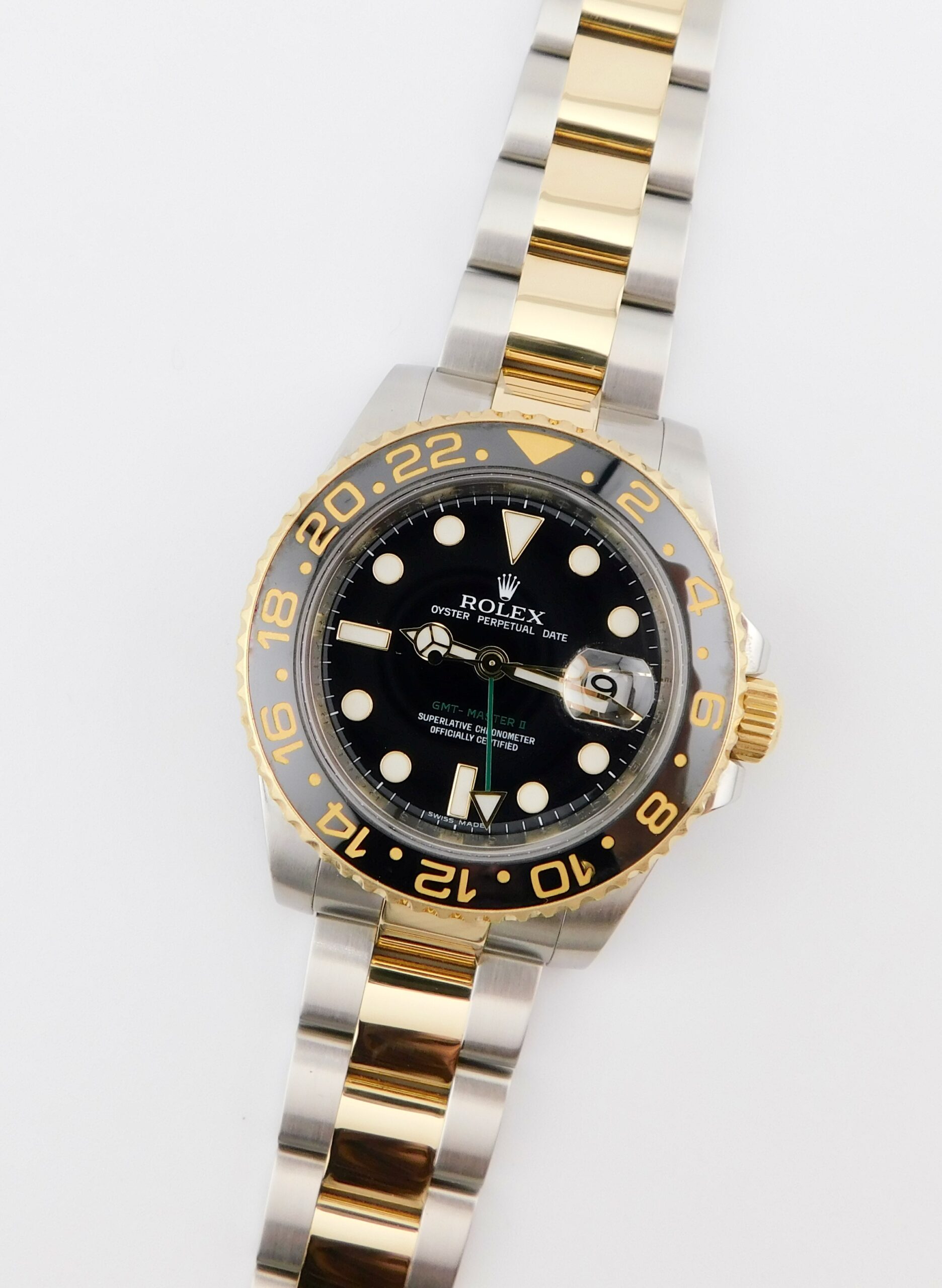 Rolex GMT-Master II 116713LN, Steel/Yellow Gold, Box/Paper