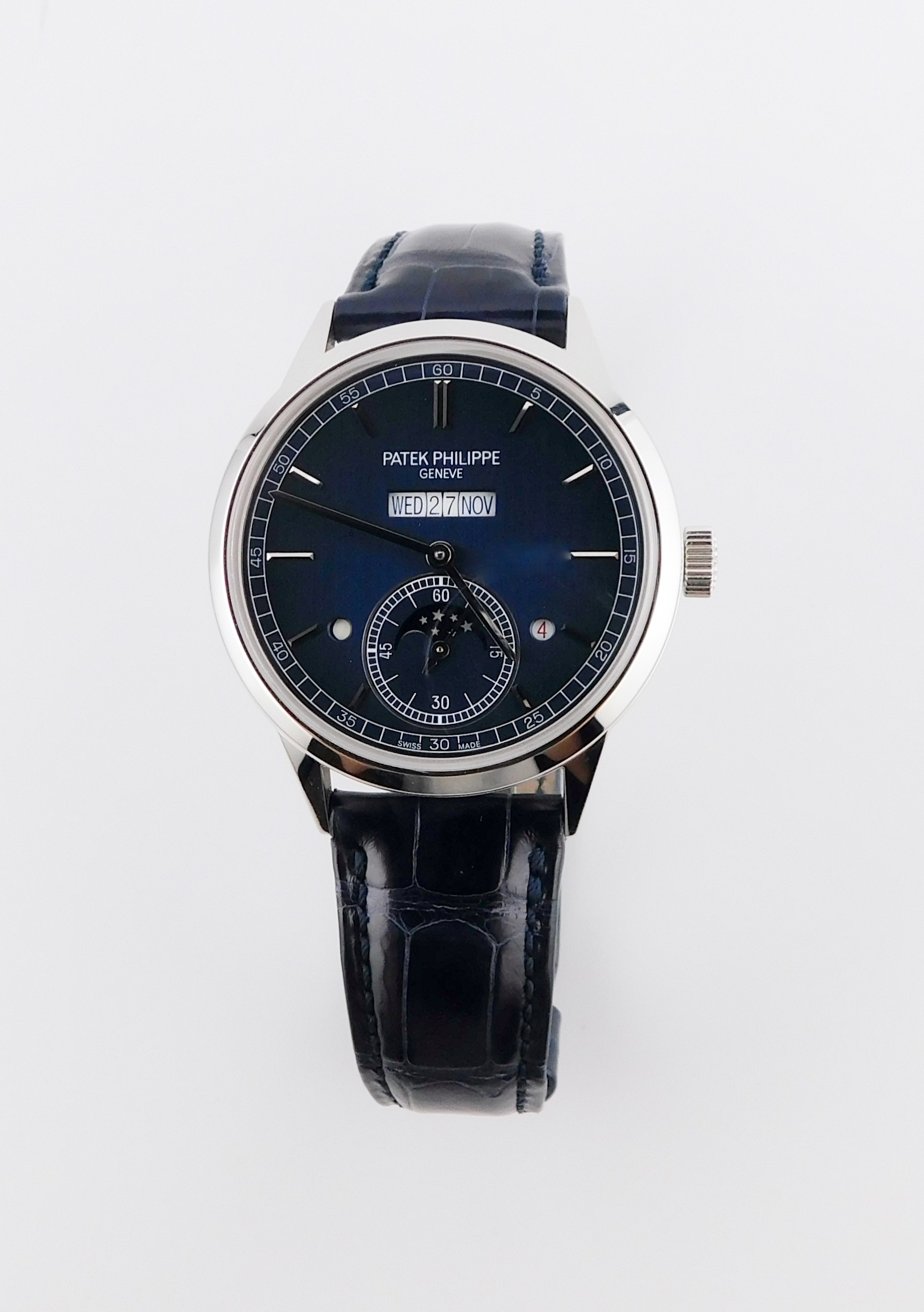 Patek Philippe Perpetual Calendar Grand Complications In Line Platinum , Blue Dial, Box/Paper - immagine 2