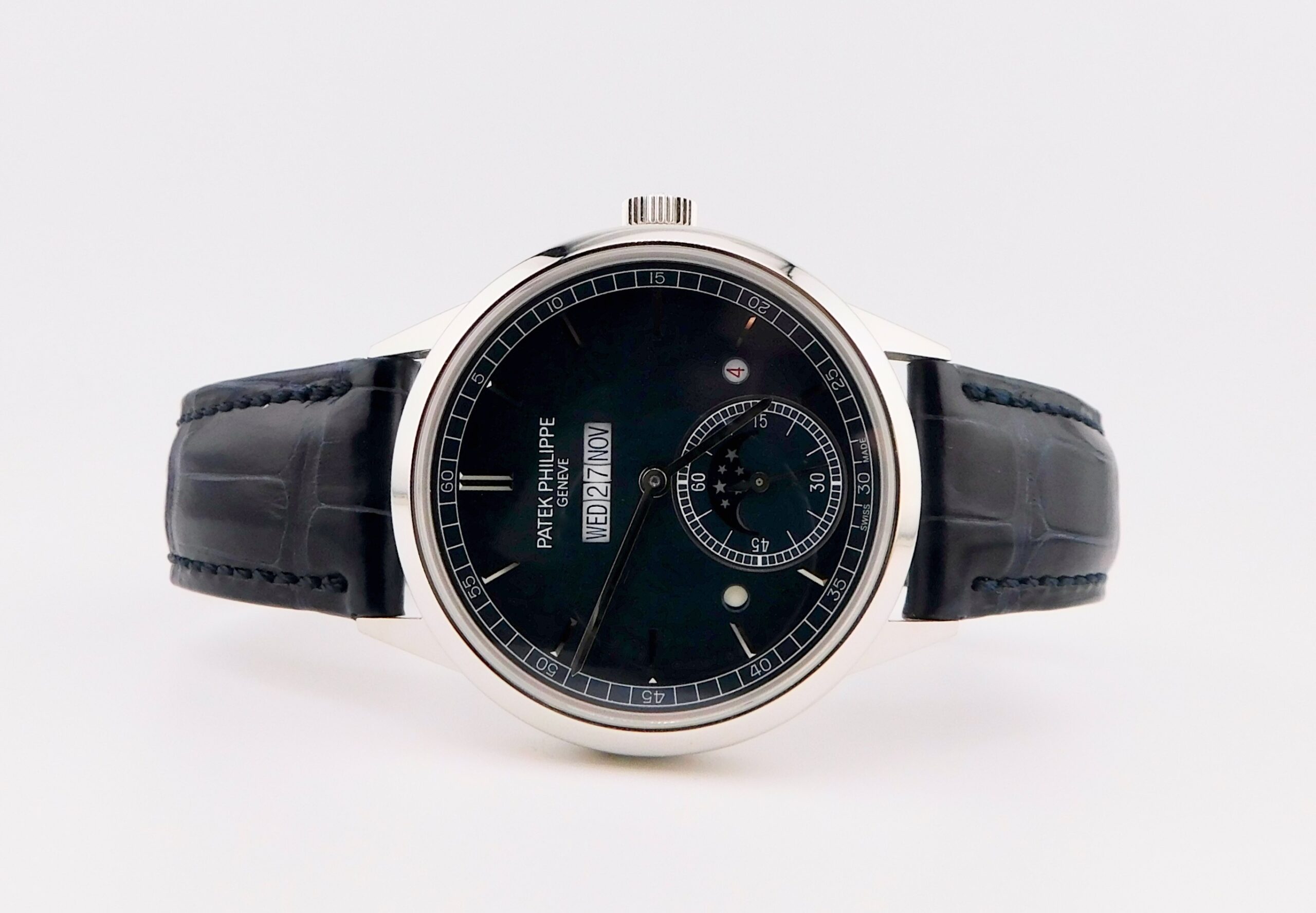 Patek Philippe Perpetual Calendar Grand Complications In Line Platinum , Blue Dial, Box/Paper - immagine 3