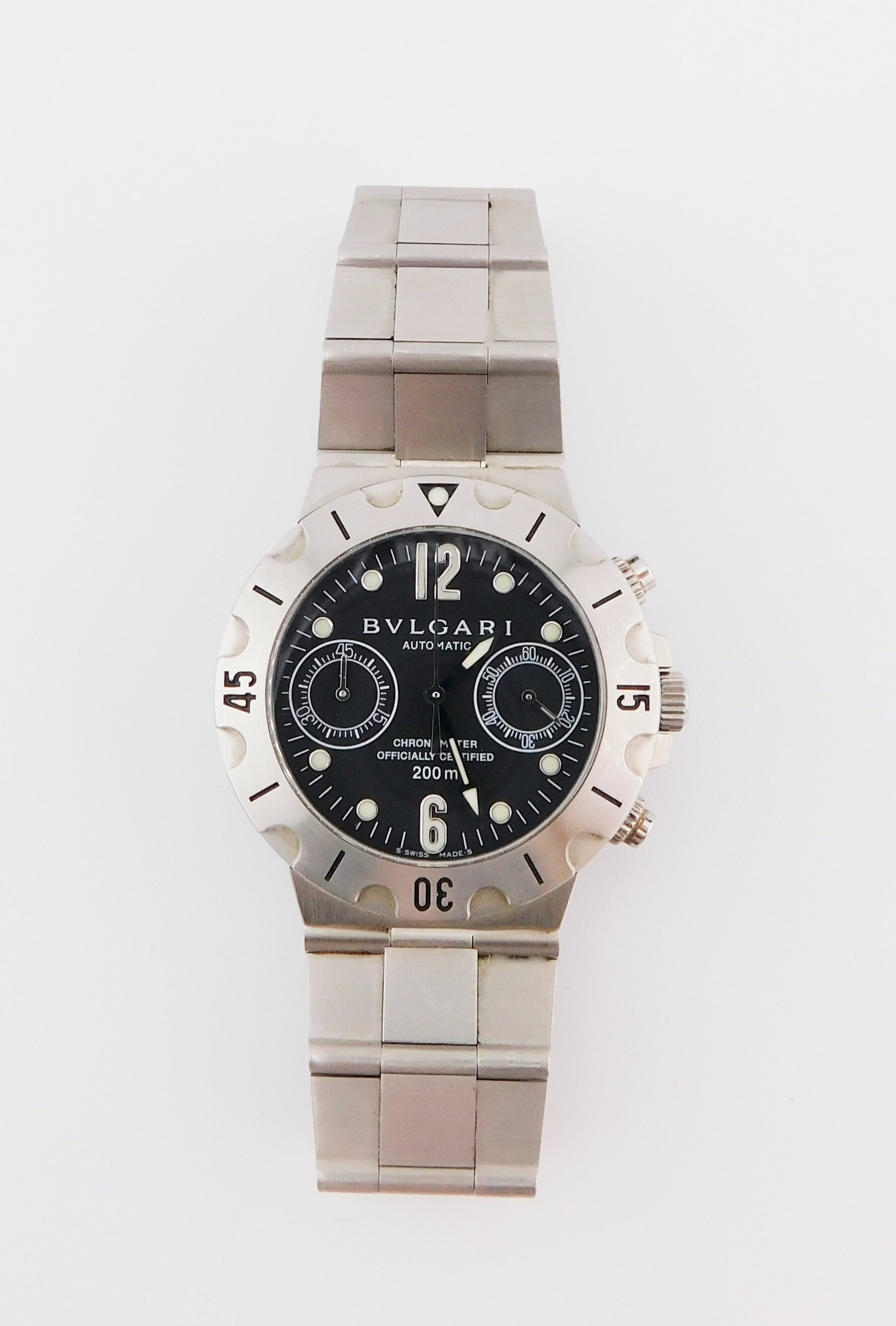 Bulgari Diagono Scuba Chronograph SCB 38 S Black Dial, Box/Paper - immagine 2