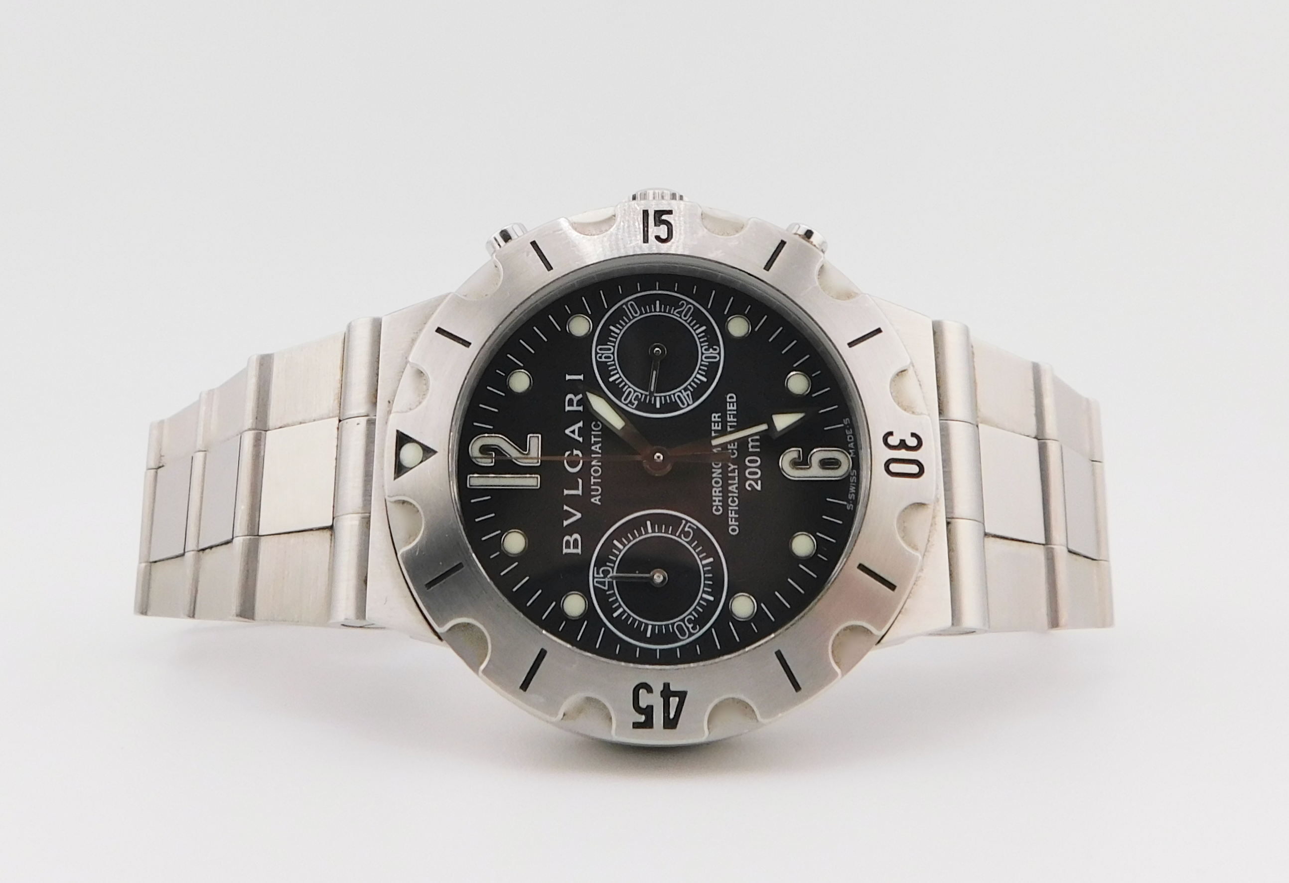 Bulgari Diagono Scuba Chronograph SCB 38 S Black Dial, Box/Paper - immagine 3