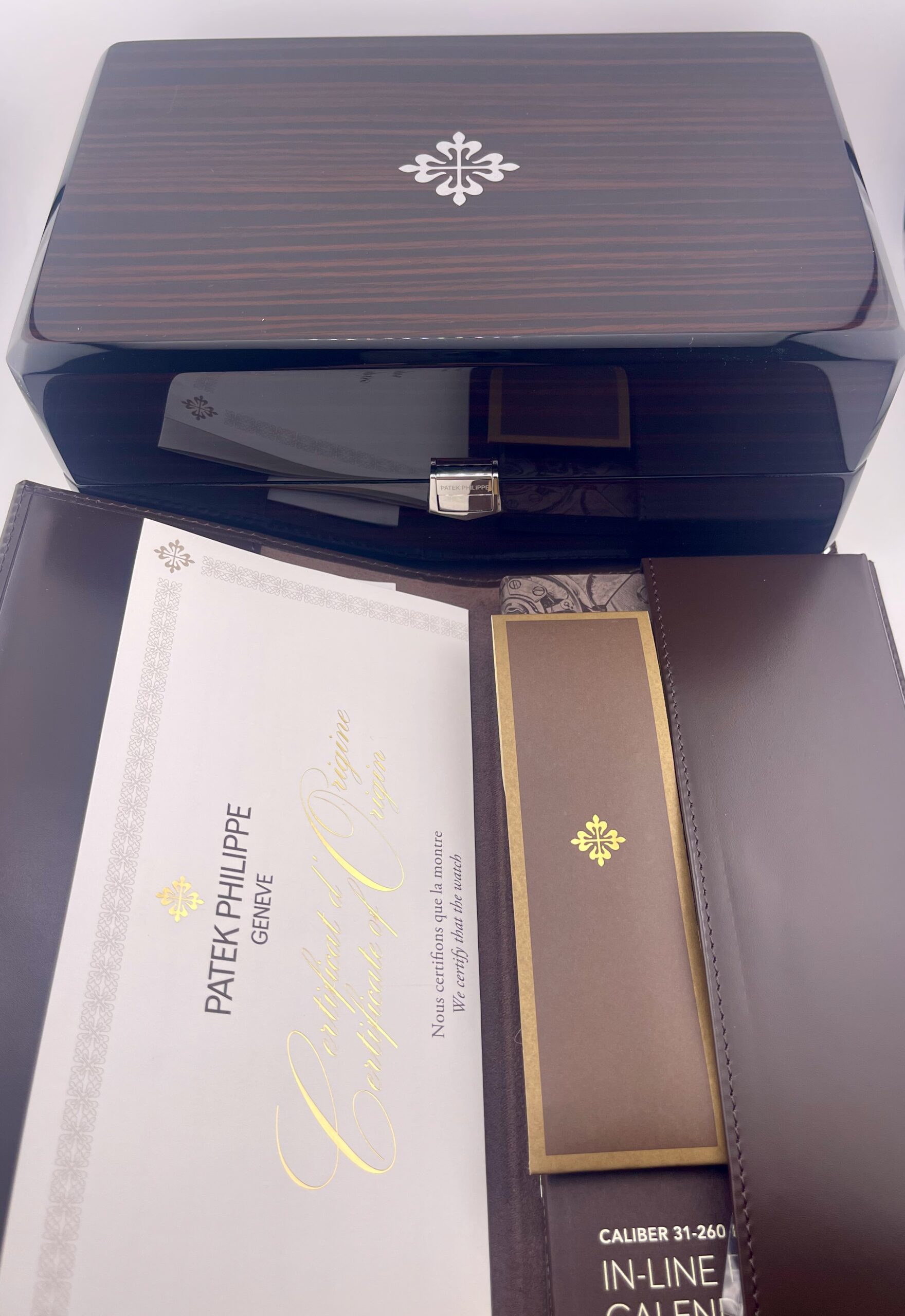 Patek Philippe Perpetual Calendar Grand Complications In Line Platinum , Blue Dial, Box/Paper - immagine 5