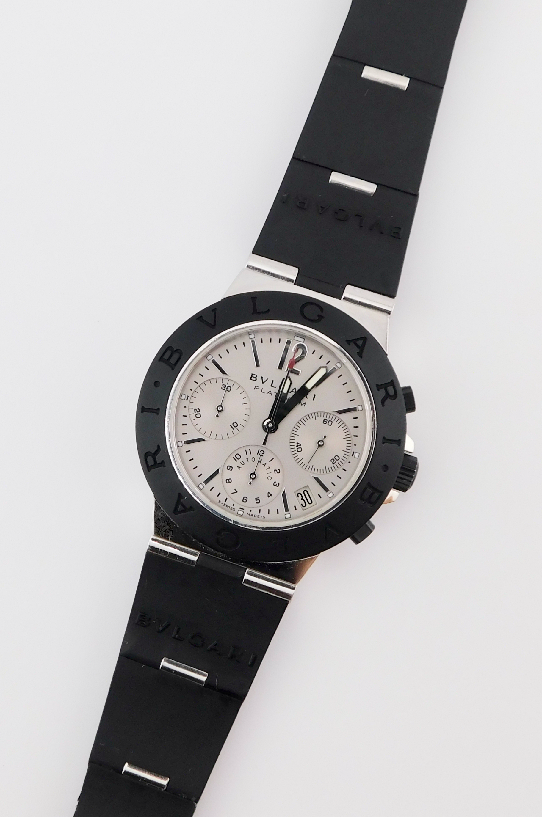 Bulgari Diagono AC 38 P Limited Edition Platinum Chronograph, Box/Paper