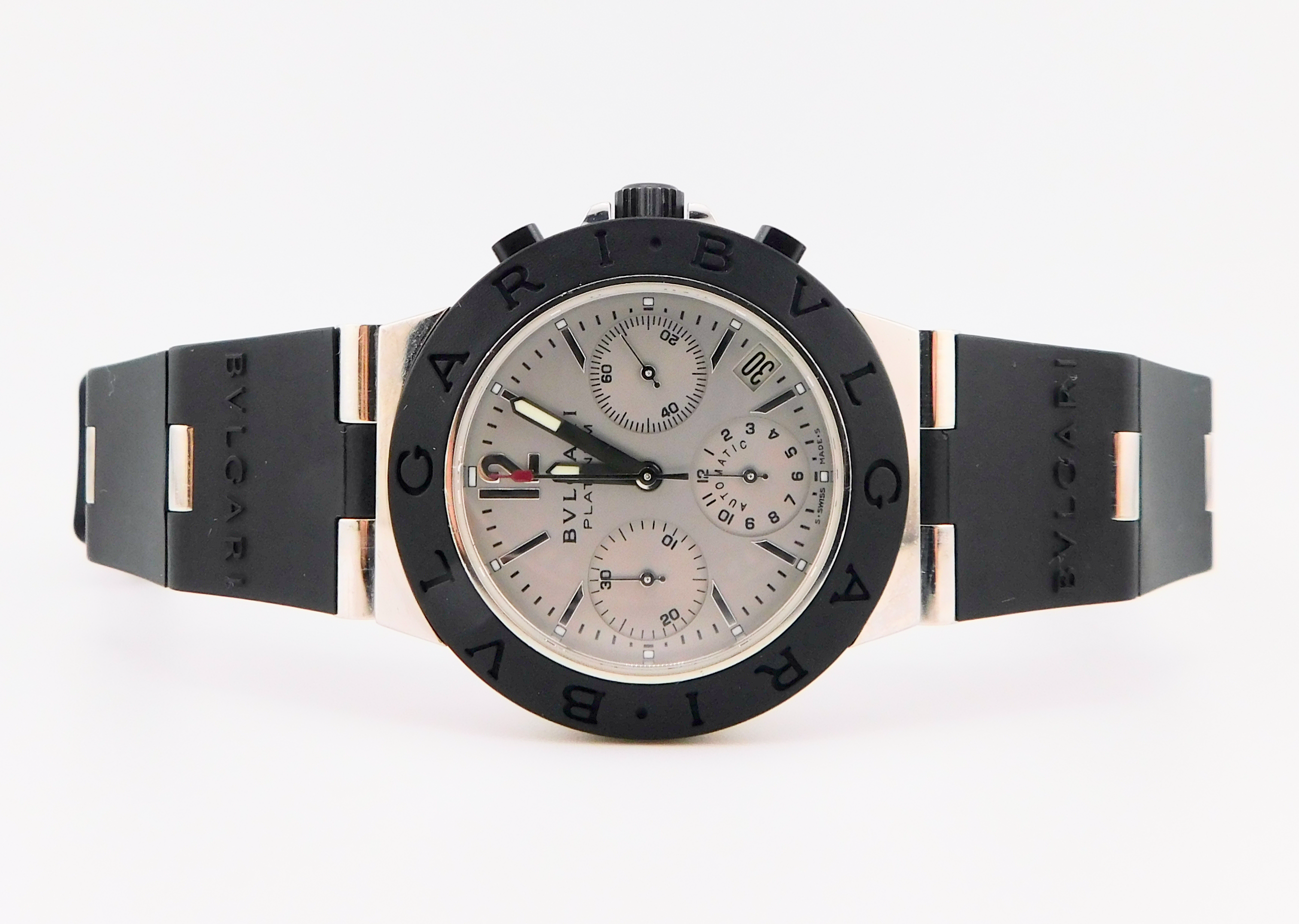 Bulgari Diagono AC 38 P Limited Edition Platinum Chronograph, Box/Paper - immagine 2