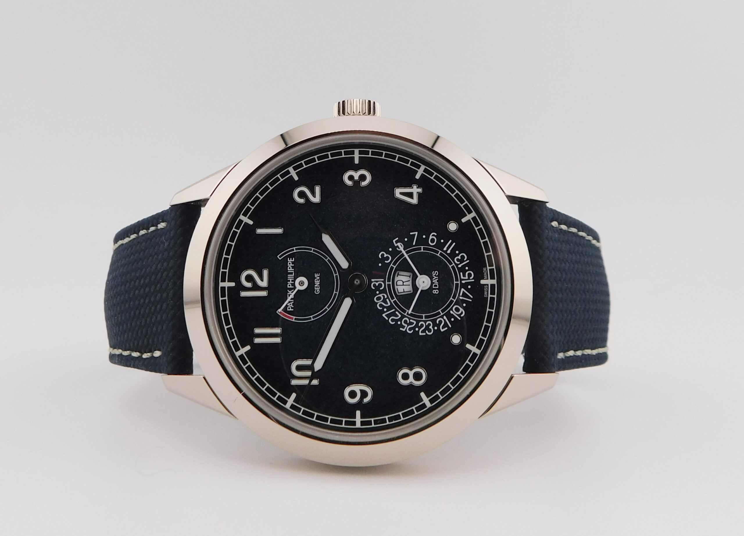 Patek Philippe Calatrava 8 days, Day-Date Blue Dial 5328G, New 2026, Box/Paper - immagine 3