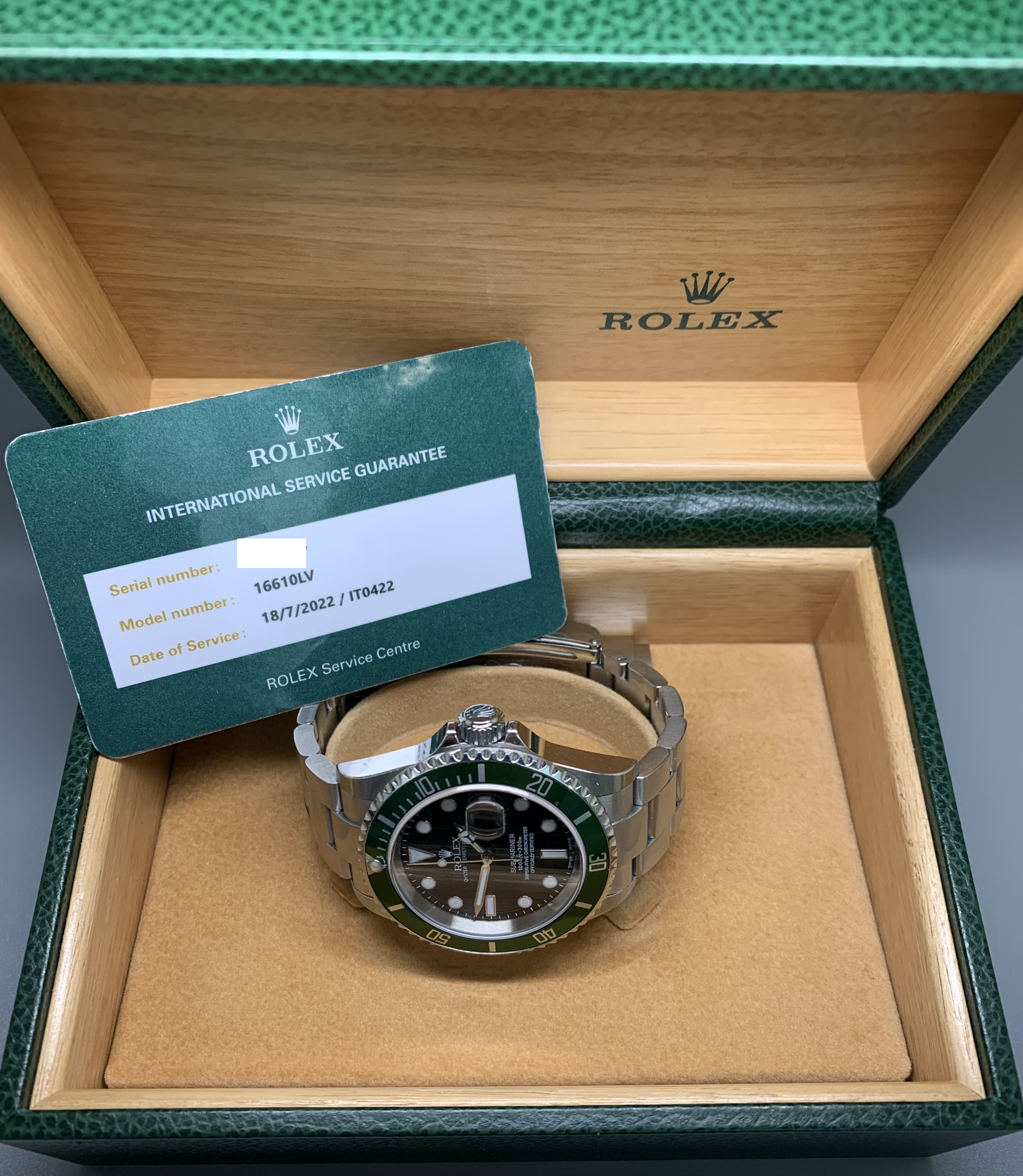 Rolex Submariner Date "Kermit" , Fat Four, Box/Rolex Service Card 2022 - Image 5