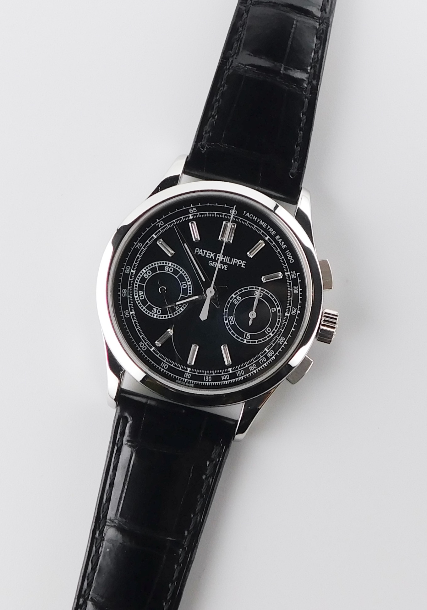 Patek Philippe Chronograph 5170P-001, Platinum, Blue Diamond Baguette Dial, New, Box/Paper - immagine 2
