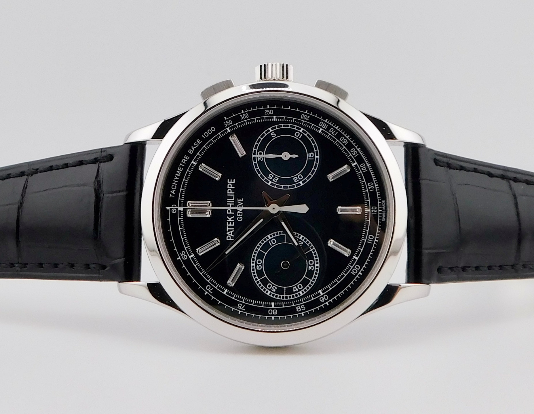 Patek Philippe Chronograph 5170P-001, Platinum, Blue Diamond Baguette Dial, New, Box/Paper - immagine 3