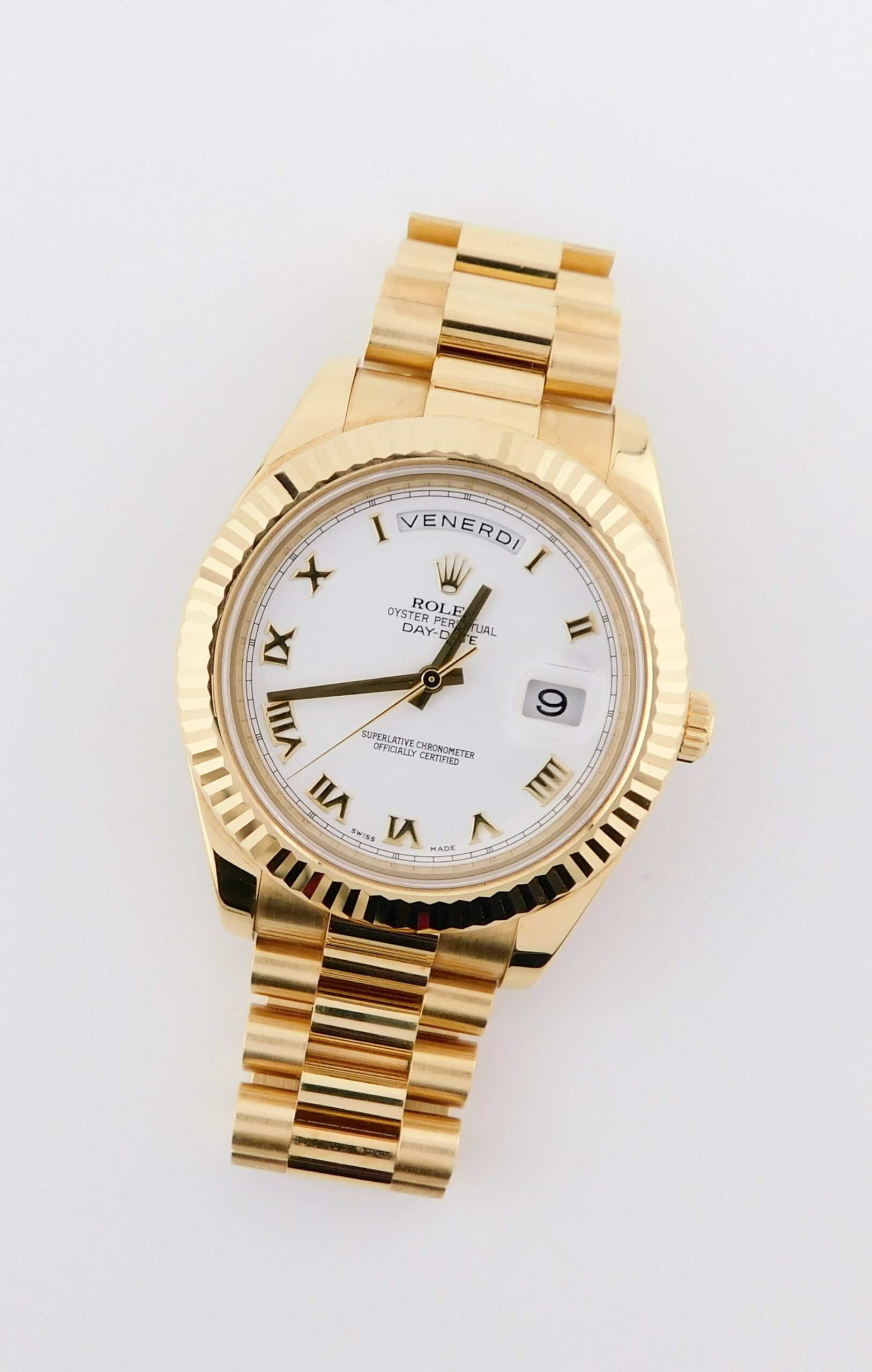 Rolex Day-Date II 218238, Yellow gold, Like New, Box/Paper